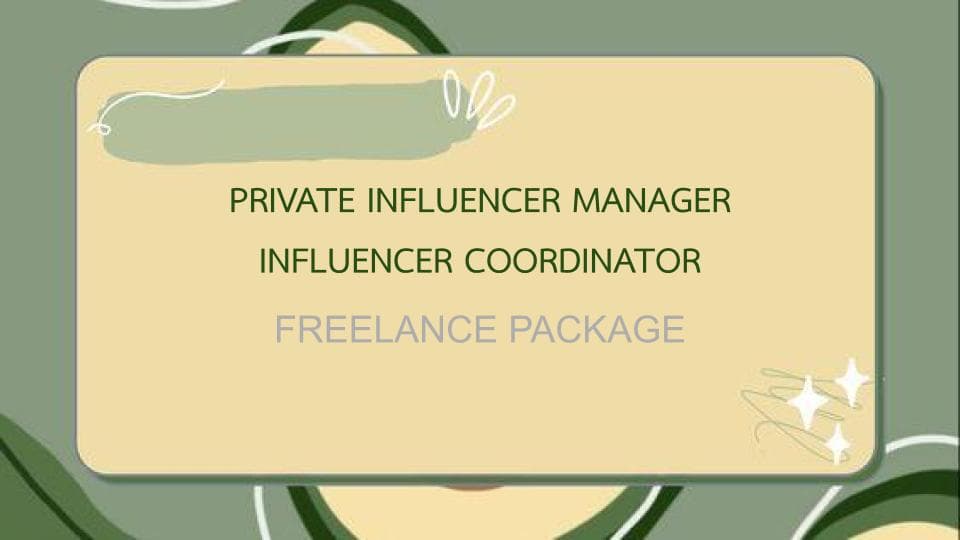 ผู้จัดการส่วนตัว/AE Influencer - Freelance