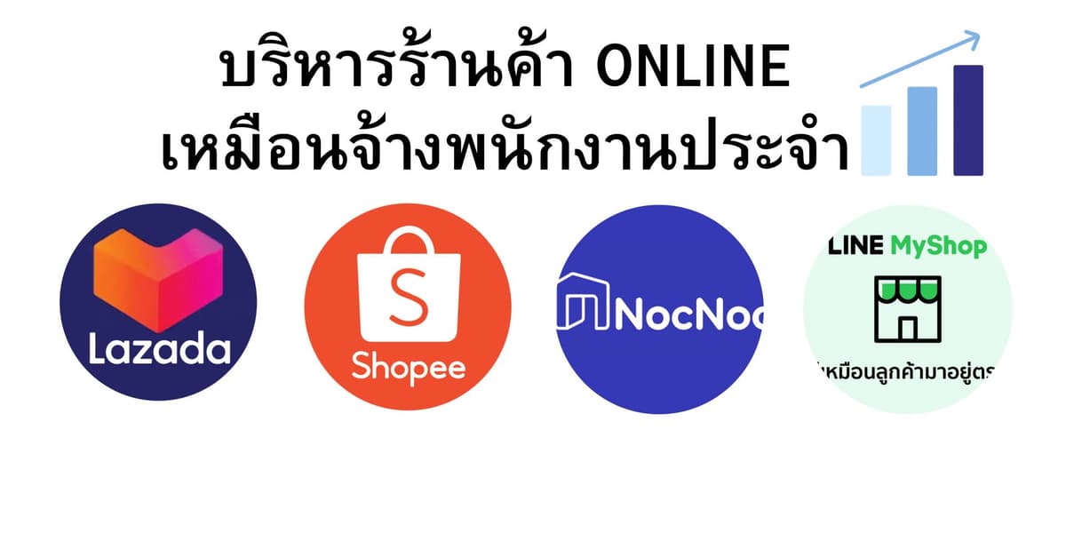 บริหารร้านค้า ONLINE ช่องทาง LAZADA, SHOPEE, TIKTOK, NOC NOC, LINE MY SHOP