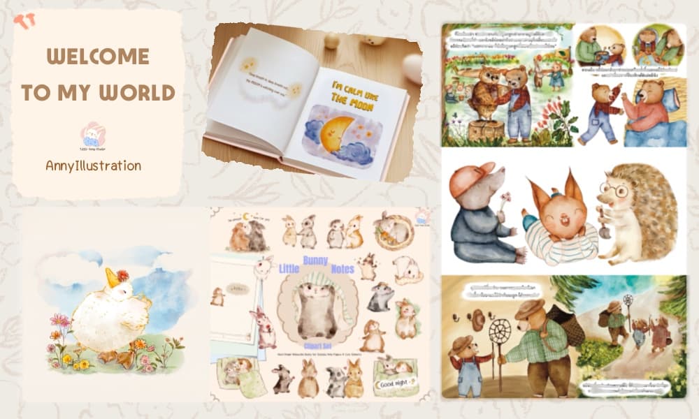 รับวาดภาพประกอบ นิทาน หนัสือภาพ สื่อการสอน หรืออื่นๆ ตามต้องการ