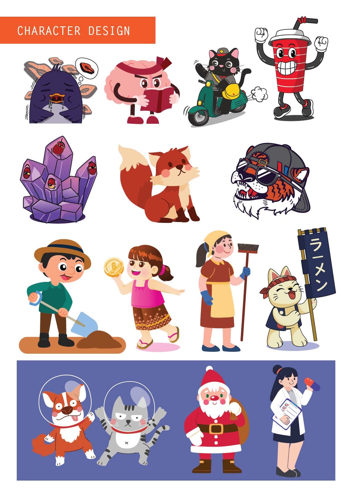 ออกแบบ Character / วาดตัวการ์ตูน / Sticker Line